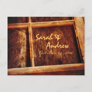 Rustic Window Frame Wedding RSVP Postcard