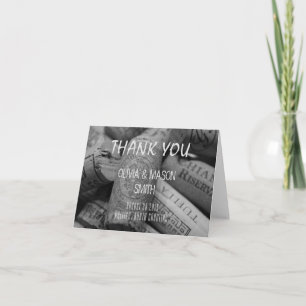 Rustic Wine Cork Wedding Thank You Card