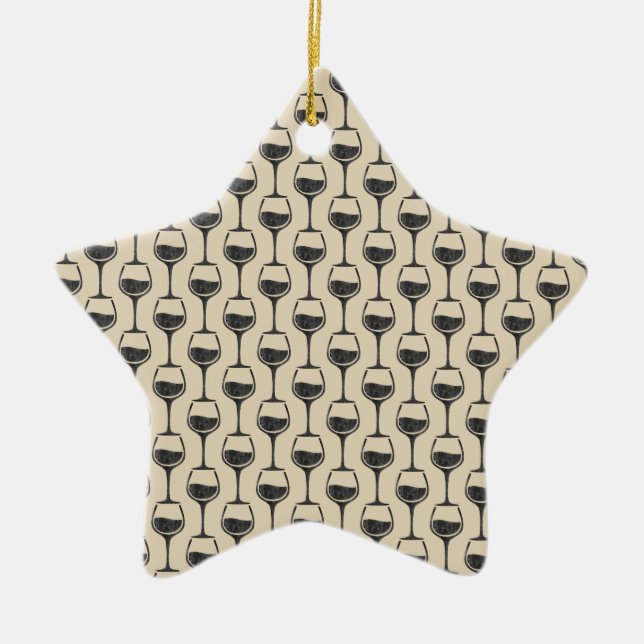 rustic wine glass pattern ceramic tree decoration (Front)