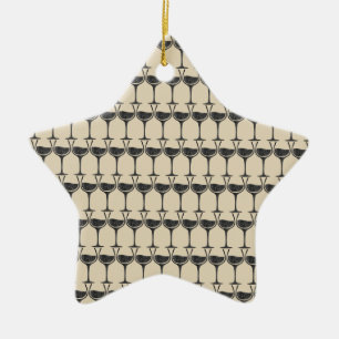rustic wine glass pattern ceramic tree decoration