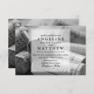 Rustic Wine Themed Vineyard Wedding Invitation