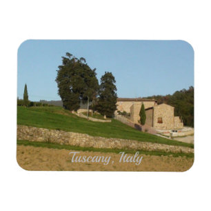 Rustic winery golden colors text Tuscany Italy Magnet