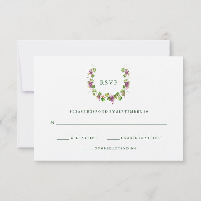 Rustic Winery | Kraft Wedding Response (Front)