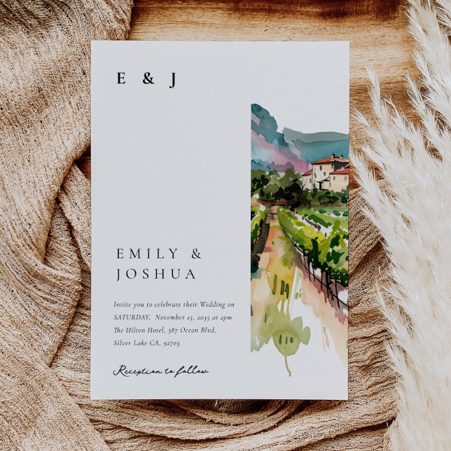 Rustic Winery Landscape Wedding Invitation (Creator Uploaded)