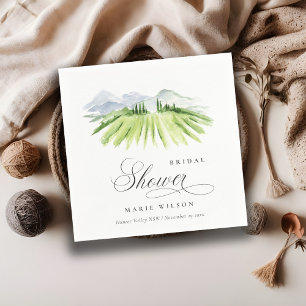 Rustic Winery Vineyard Mountain Bridal Shower Napkin