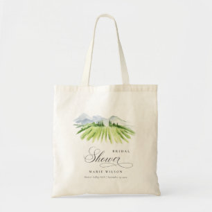 Rustic Winery Vineyard Mountain Bridal Shower Tote Bag