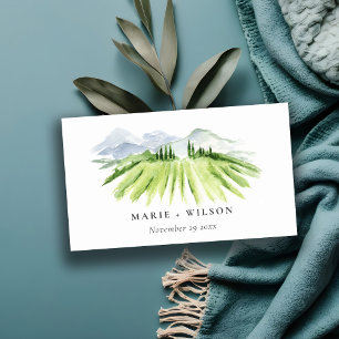 Rustic Winery Vineyard Mountain Wedding Website Enclosure Card
