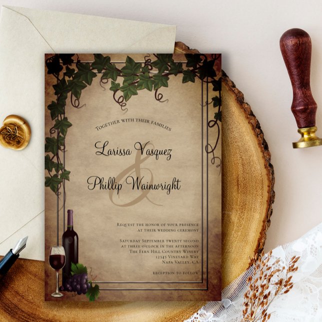 Rustic Winery Vineyard Wedding Invitation (Creator Uploaded)