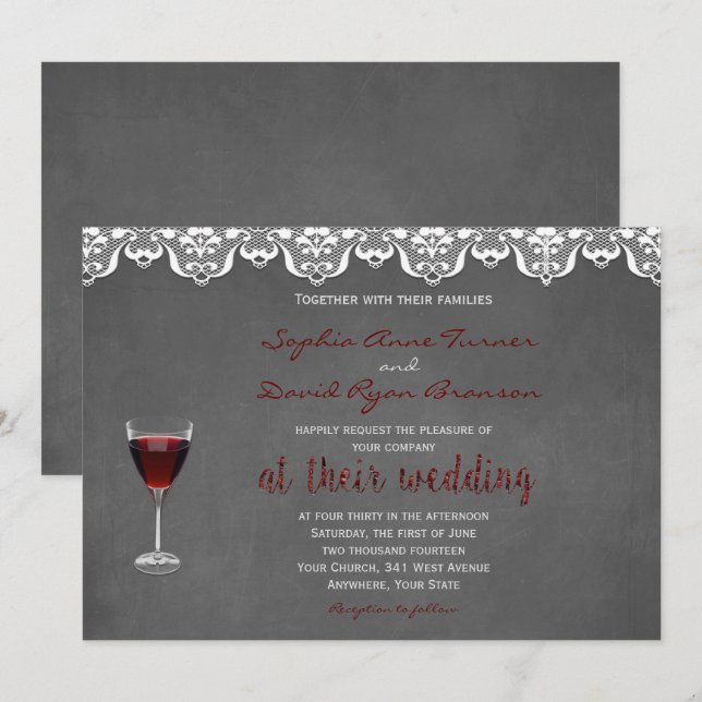 Rustic Winery Wedding Custom Invitation (Front/Back)