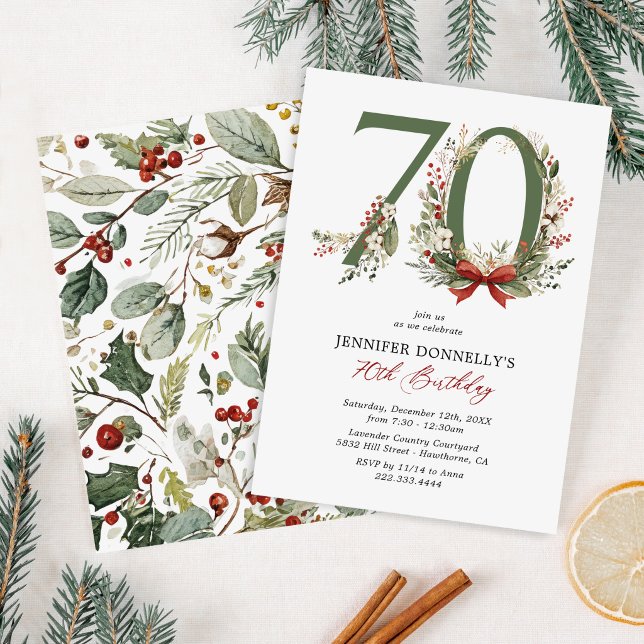Rustic Winter 70th Birthday Invitation (Creator Uploaded)