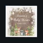 Rustic Winter Animals Woodland Birthday Paper Napkin<br><div class="desc">Rustic Winter Animals Woodland Birthday Paper Napkins
Wording can be changed into any occasion.</div>