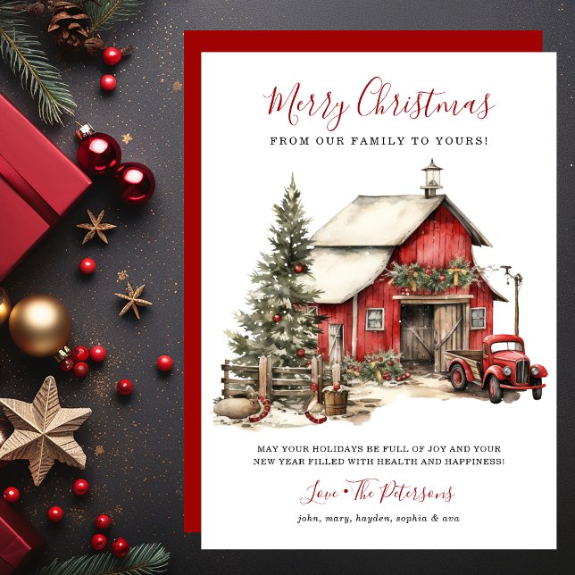 Rustic Winter Barn Christmas Holiday Card (Creator Uploaded)