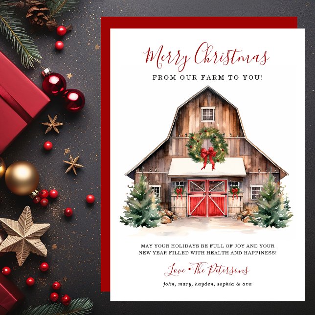 Rustic Winter Barn Christmas Holiday Card (Creator Uploaded)