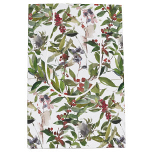 Rustic Winter Berries Holiday Medium Gift Bag