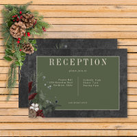 Rustic Winter Berries & Pine Black Reception