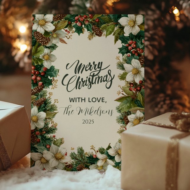 Rustic Winter Berry Christmas Party Holiday Card (Creator Uploaded)