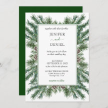 Rustic Winter Berry Pine Greenery Wedding