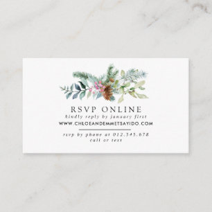 Rustic Winter Botanicall Wedding Website RSVP Enclosure Card