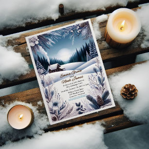 Rustic Winter Cabin Wedding Invitation