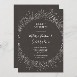 Rustic Winter   Charcoal Elopement Announcement