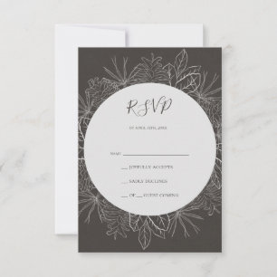 Rustic Winter Charcoal RSVP Card