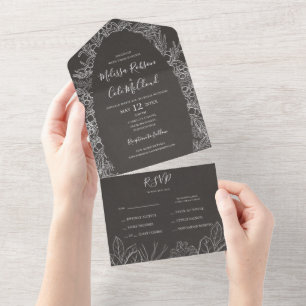 Rustic Winter   Charcoal Seal And Send All In One Invitation