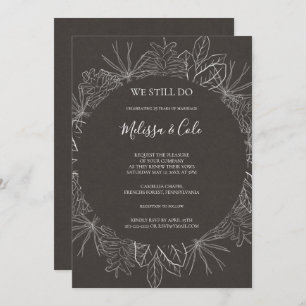 Rustic Winter   Charcoal We Still Do Vow Renewal Invitation