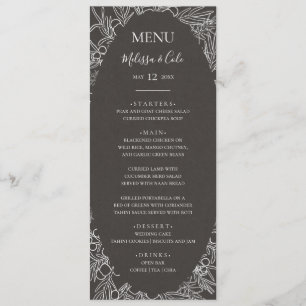 Rustic Winter   Charcoal Wedding Dinner Menu