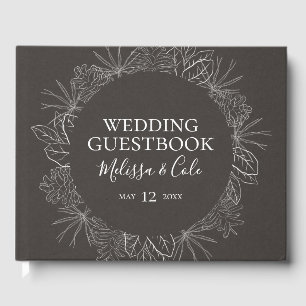 Rustic Winter Charcoal Wedding Guest Book