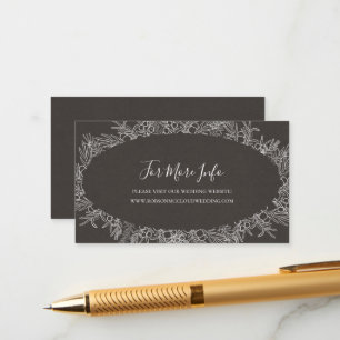 Rustic Winter Charcoal Wedding Website Enclosure Card