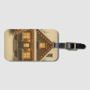 Rustic, winter/Christmas cabin Luggage Tag