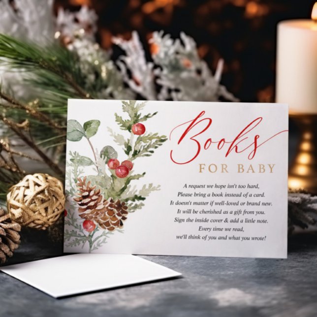 Rustic winter Christmas foliage book request Enclosure Card (Creator Uploaded)