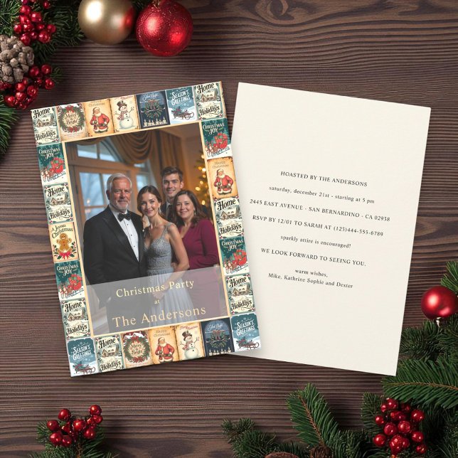 Rustic Winter Christmas Photo Party Invitation (Creator Uploaded)