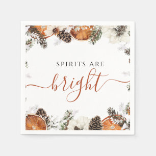 Rustic Winter Citrus & Pine Holiday Party Napkin
