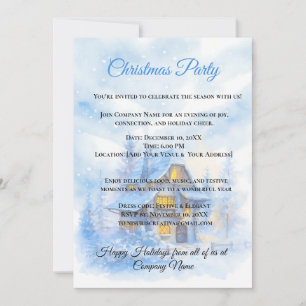 Rustic Winter Cosy Party  Corporate Holiday Invitation