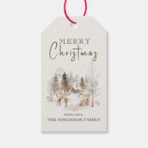 Rustic Winter Deer Watercolor Christmas