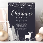 Rustic Winter Deer Woodland Blue Christmas Party Invitation<br><div class="desc">Invite your guests to a magical holiday celebration with this rustic winter deer woodland Christmas party invitation. Featuring a serene woodland scene with a majestic deer against a deep blue background, this design is perfect for a festive gathering. The elegant snowflakes and twinkling stars add a touch of enchantment, making...</div>