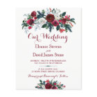 Rustic winter floral BUDGET wedding invitation