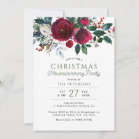 Rustic winter floral housewarming Christmas party