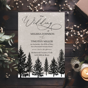 Rustic Winter Forest Wedding Invitation