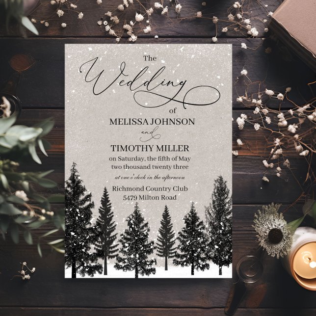 Rustic Winter Forest Wedding Invitation (Creator Uploaded)