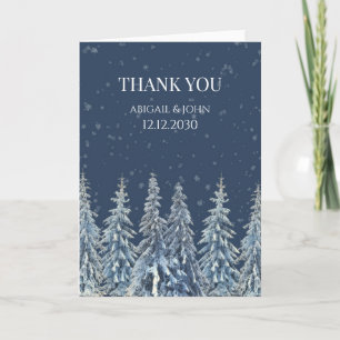 Rustic Winter Forest Wedding Thank You Card