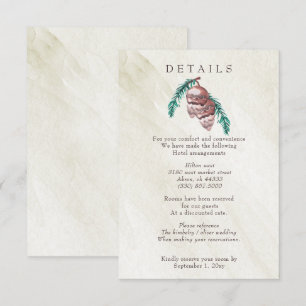 Rustic Winter Forest Woodland Pine Cone Wedding Enclosure Card