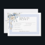Rustic Winter Frosty Blue & White Floral Dinner RSVP Card<br><div class="desc">Introducing our exquisite winter floral wedding response card with dinner choices, a celebration of love amidst the enchanting beauty of the season. With its icy blue and white double frame, this invitation exudes elegance and sophistication. Soft blue and white watercolor winter floral bouquets, adorned with delicate touches of yellow, tan,...</div>