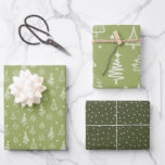 Rustic Winter Green Christmas Tree and Snow Wrapping Paper Sheet<br><div class="desc">This gorgeous and fun Christmas wrapping paper set features a green Christmas tree and star design,  with a matching snowy pattern. The perfect winter wrapping design for your gifts this holiday season.</div>