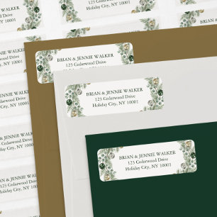 Rustic Winter Greenery Bauble Holiday Address