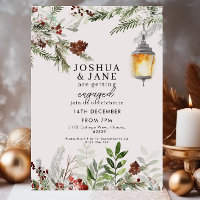 Rustic Winter Greenery Lantern Engagement Party 