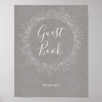 Rustic Winter | Grey Guest Book Sign