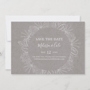 Rustic Winter Grey Horizontal Save the Date