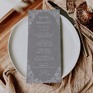 Rustic Winter   Grey Wedding Dinner Menu